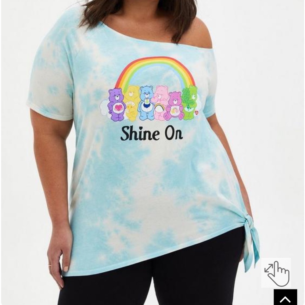 Torrid 2X Carebears Off Shoulder T-shirt, Tie Dye